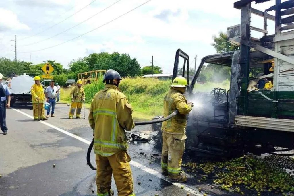 Camión torton arde en plena carretera de Parácuaro y causa alarma entre automovilistas-2