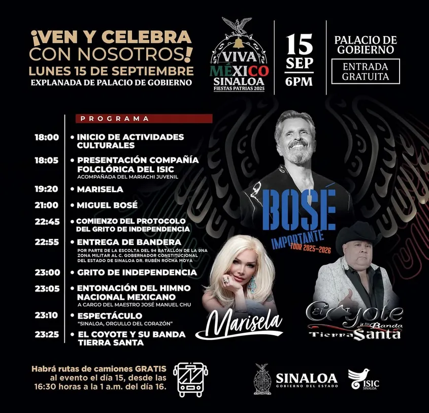 Cancelan show de Miguel Bosé en Sinaloa para fiestas patrias