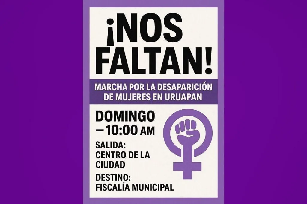 En Uruapan convocan a marcha pacífica por desaparición de mujeres