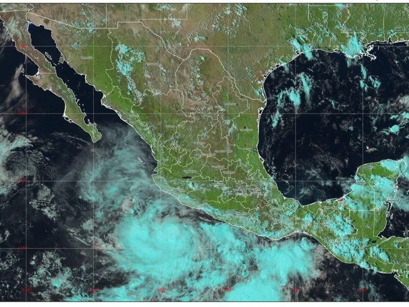 Imagen meteorológica de tormenta tropical Narda