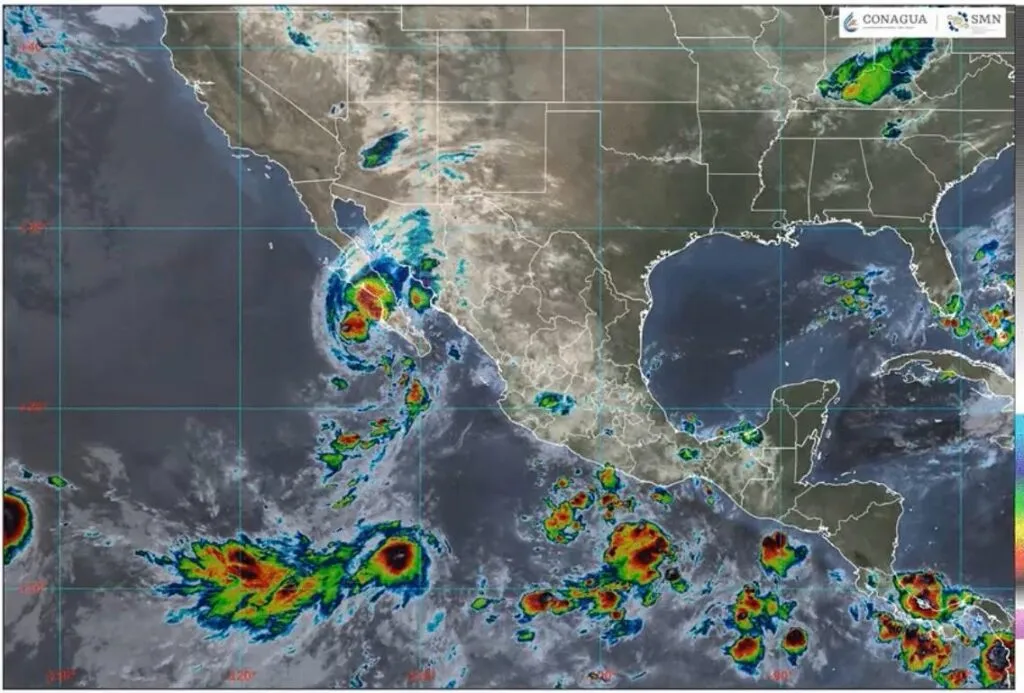 Lorena ocasionará lluvias torrenciales en zonas de la península de Baja California, e intensas en Sonora y Sinaloa