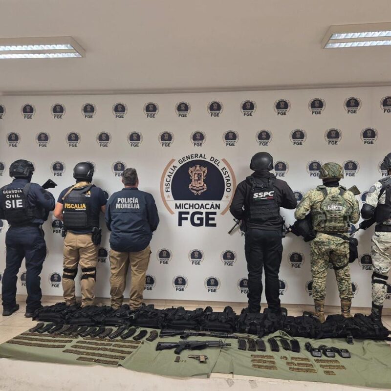 En acción operativa antiextorsión realizada en Tzitzio, aseguran armamento y equipo táctico