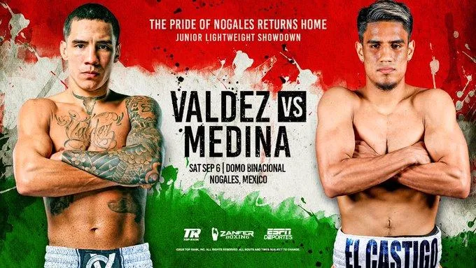 Poster de pelea de box Óscar Valdez vs Ricky Medina