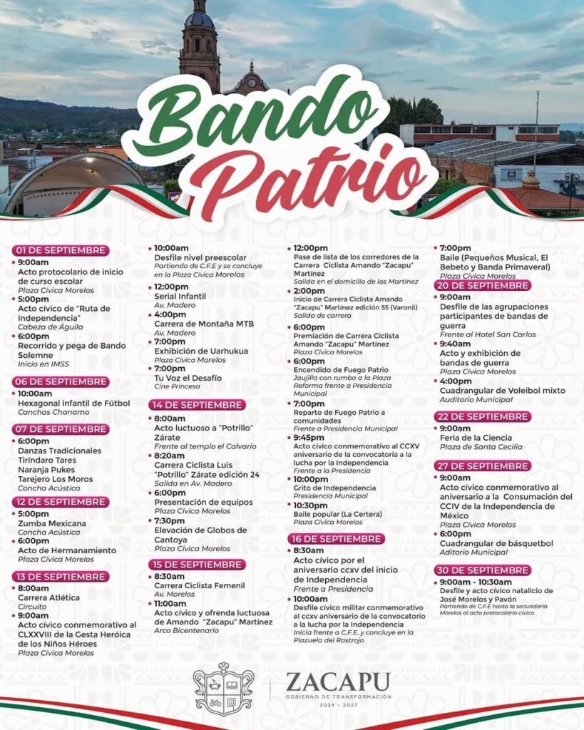 Zacapu inicia con orgullo las celebraciones del mes patrio; Mónica Valdez convoca a la población a participar-1