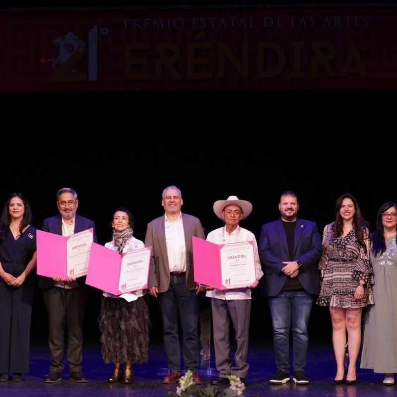 Bedolla reconoce a tres artistas michoacanos con el Premio Estatal de las Artes Eréndira 2025