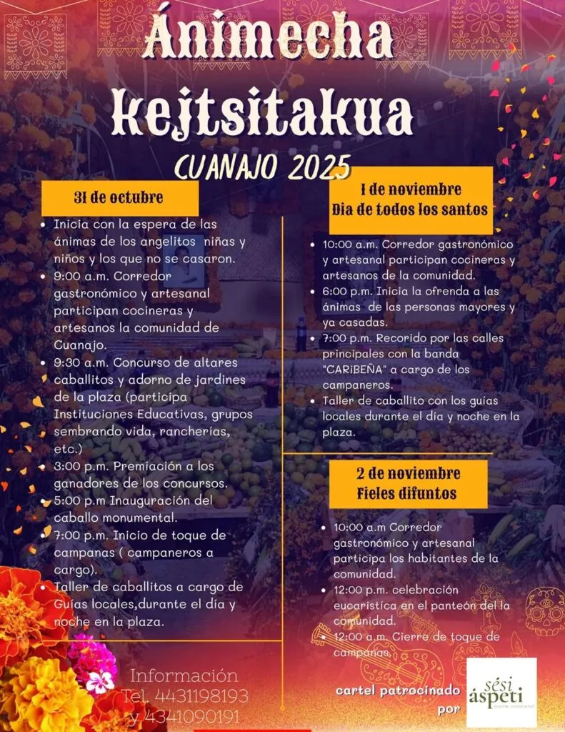cartel Cuanajo celebración de Noche de Muertos
