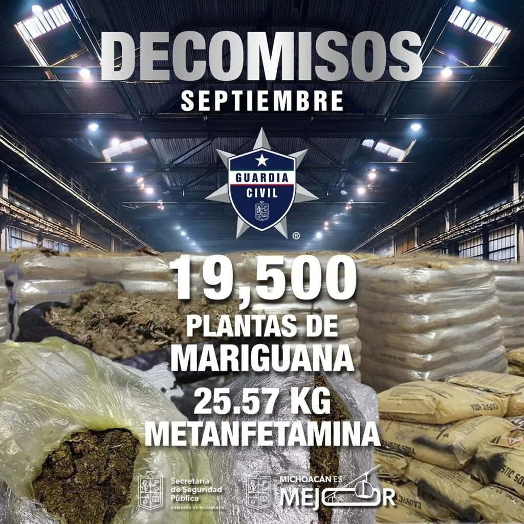 Decomisadas en septiembre 44 armas, 44 explosivos