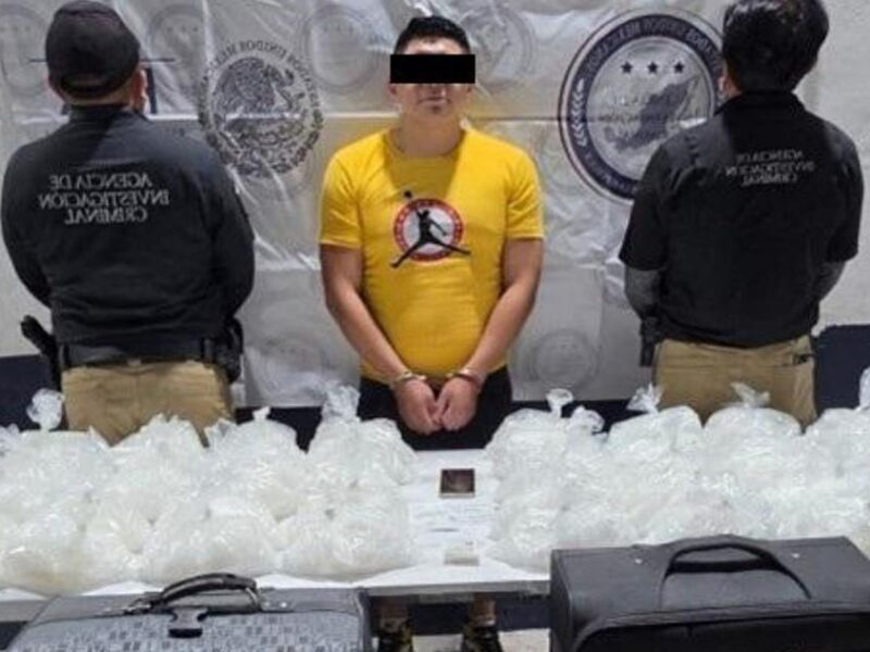 En Michoacán detienen a sujeto con 40 kilos de metanfetamina se trasladaba en autobús de pasajeros