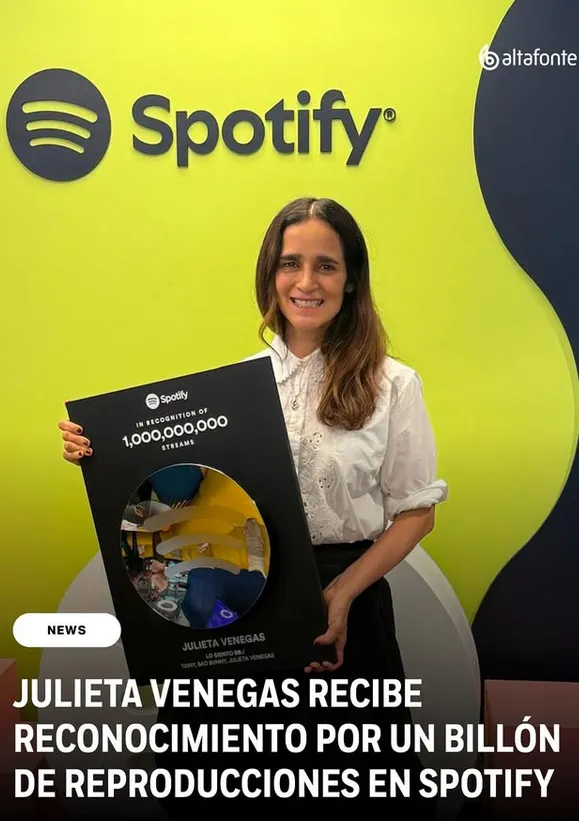Julieta Venegas primera mujer mexicana en alcanzar un billón de reproducciones