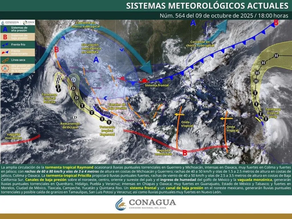 Por tormenta “Raymond”, Conagua mantiene monitoreo en 7 municipios michoacanos