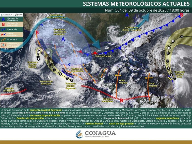 Por tormenta “Raymond”, Conagua mantiene monitoreo en 7 municipios michoacanos