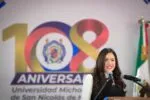 Giulianna Bugarini destaca que la UMSNH llega a sus  108 años con una reforma que le da certeza y futuro