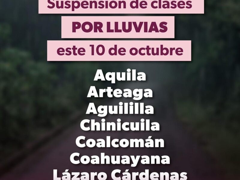 Suspención de clases en Michoacán