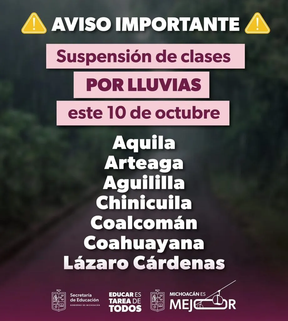 Suspención de clases en Michoacán