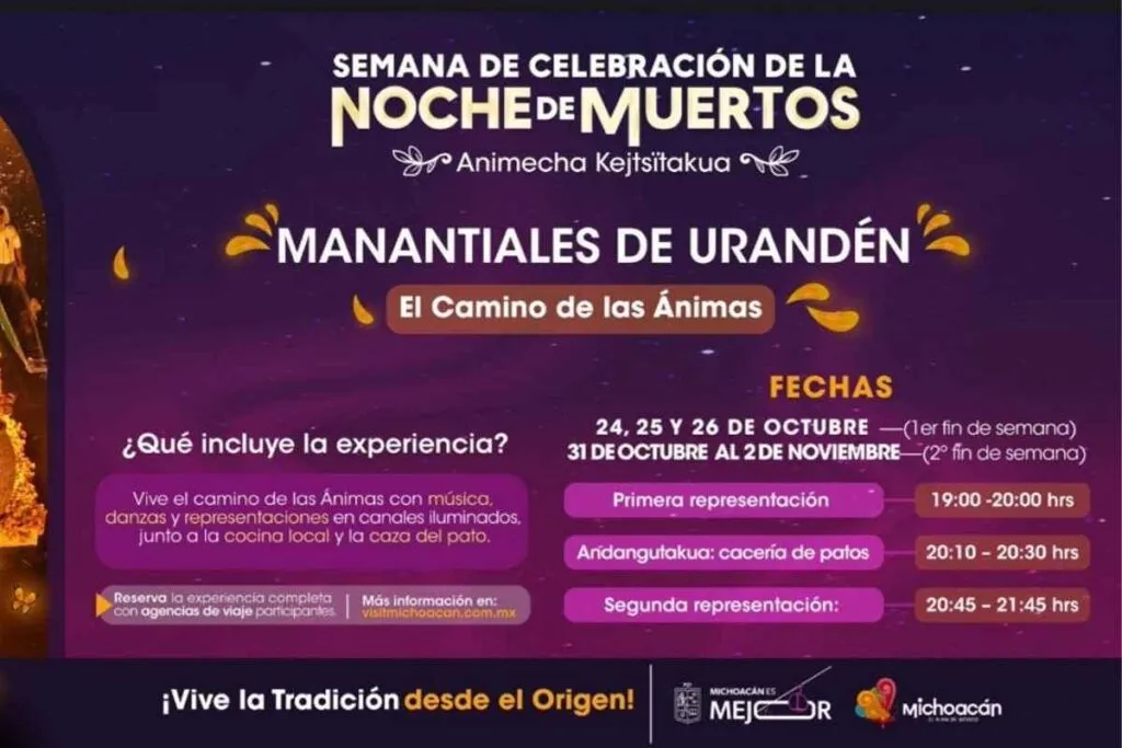 Urandén da inicio a la celebración de Noche de Muertos con la mágica iluminación de sus canales-1