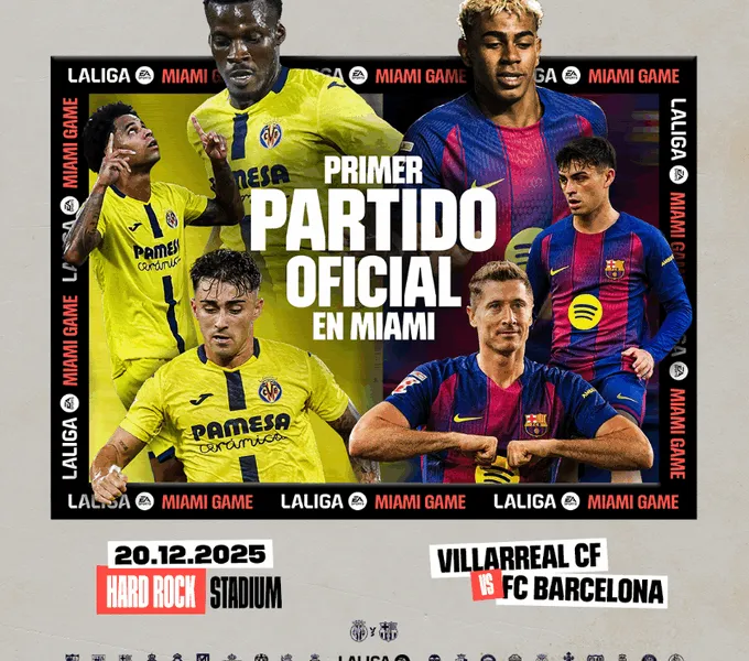 Villarreal ante Barcelona se verán las caras en Miami en juego oficial por LaLiga