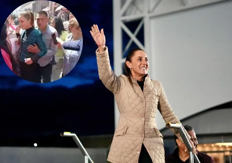 A unos metros de Palacio Nacional, un hombre acosa a la presidenta Sheinbaum