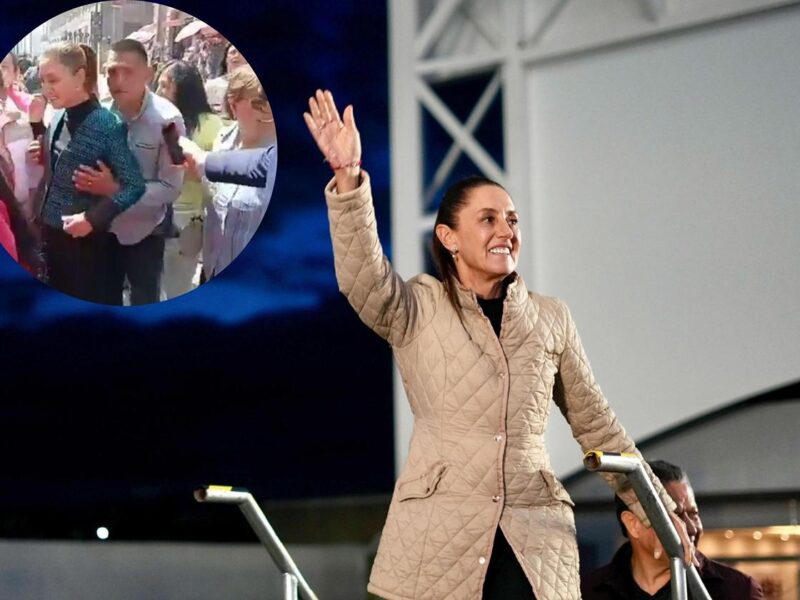 A unos metros de Palacio Nacional, un hombre acosa a la presidenta Sheinbaum
