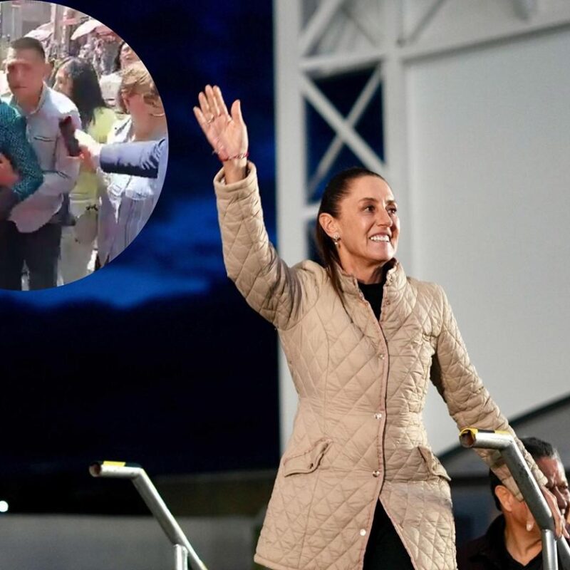 VIDEO: Presidenta Claudia Sheinbaum víctima de acoso cerca de Palacio Nacional