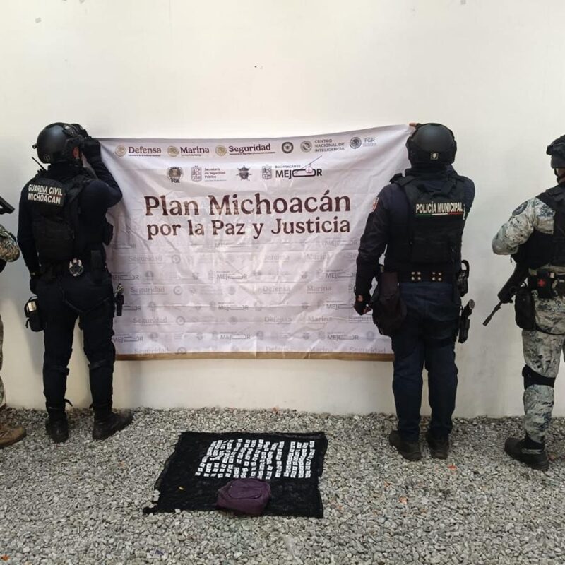 Asegurados 150 envoltorios de metanfetamina en Zamora, resultado del Plan Michoacán: SSP