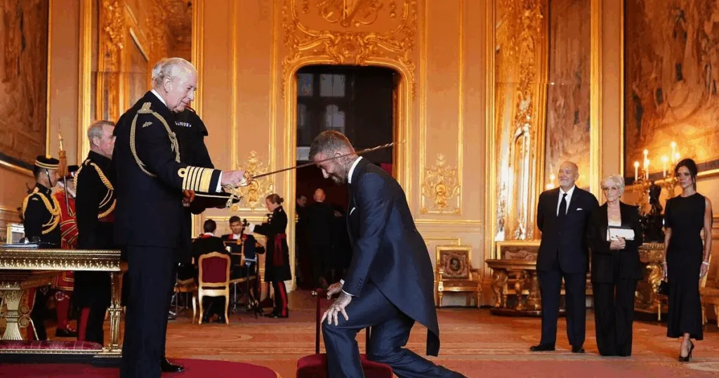 David Beckham es nombrado caballero por el rey Carlos III durante una ceremonia histórica en Windsor