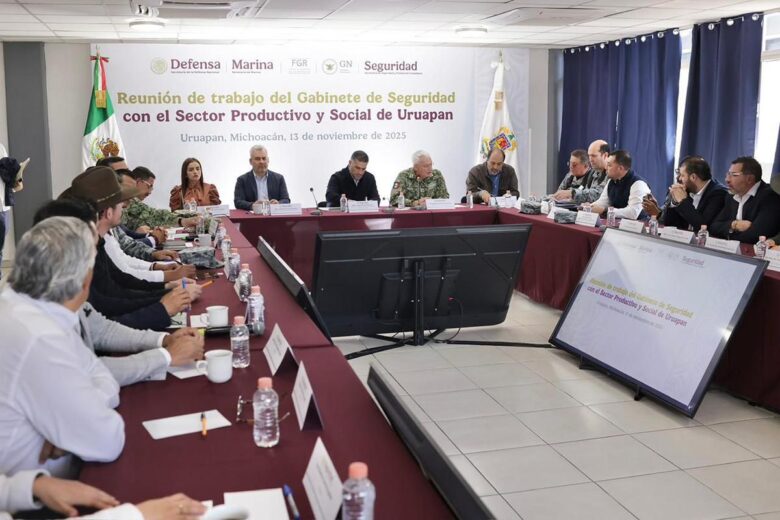 Dentro del Plan Michoacán, acuerdan plan región Uruapan Harfuch, Bedolla y Quiroz