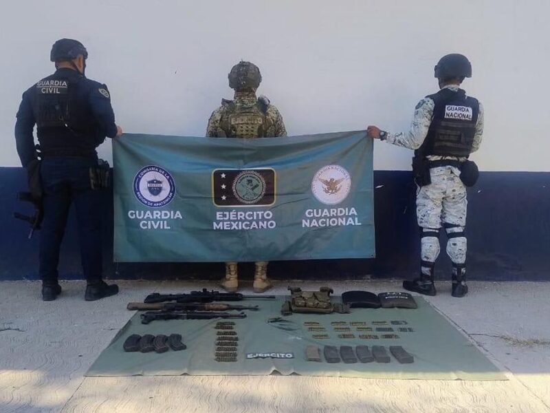 Dentro del Plan Paricutín, SSP y Defensa detienen a 2 en posesión de armas largas en Apatzingán