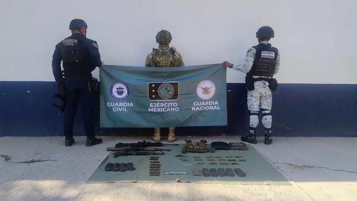 Dentro del Plan Paricutín, SSP y Defensa detienen a 2 en posesión de armas largas en Apatzingán