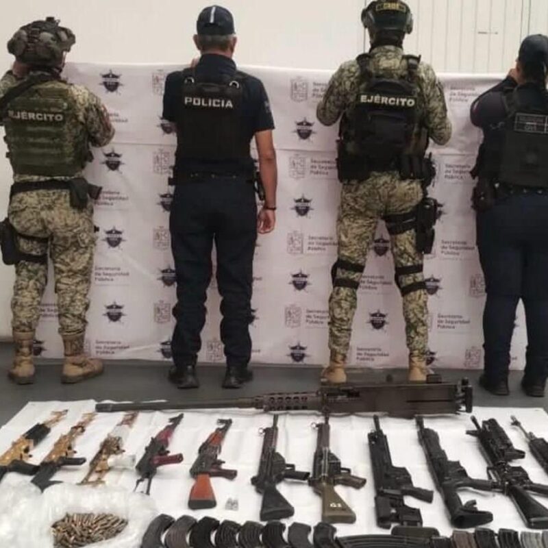 Fuerzas estatales y federales aseguran ametralladora y 11 fusiles en Huetamo: SSP