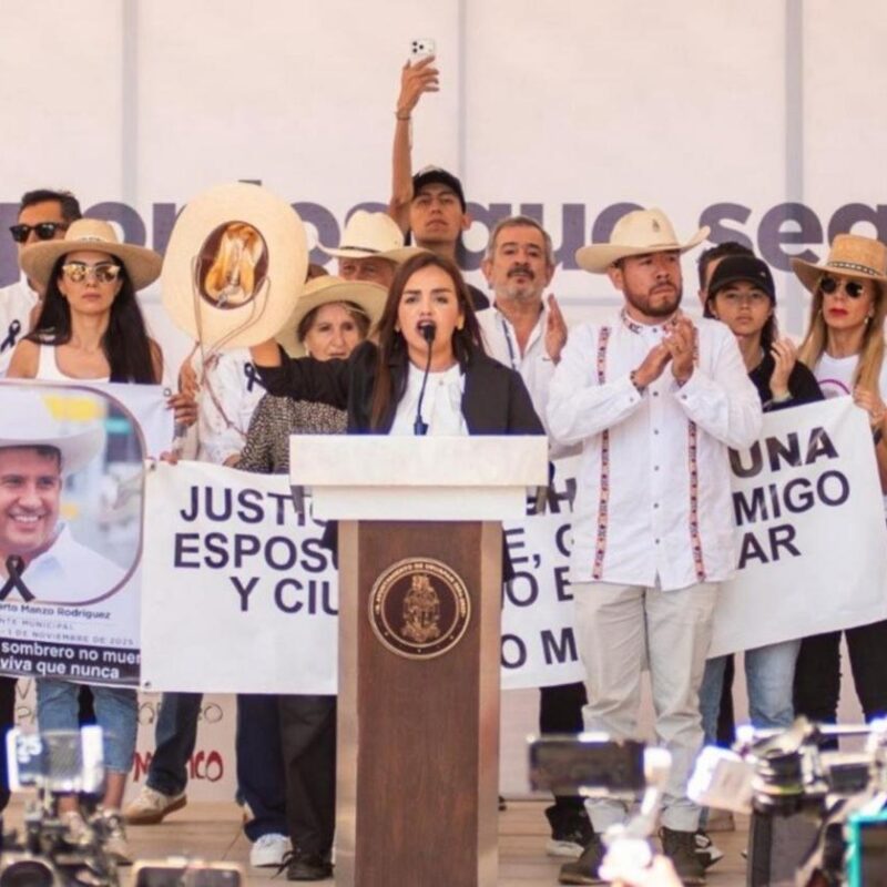 Grecia Quiroz exige justicia por asesinato de Carlos Manzo