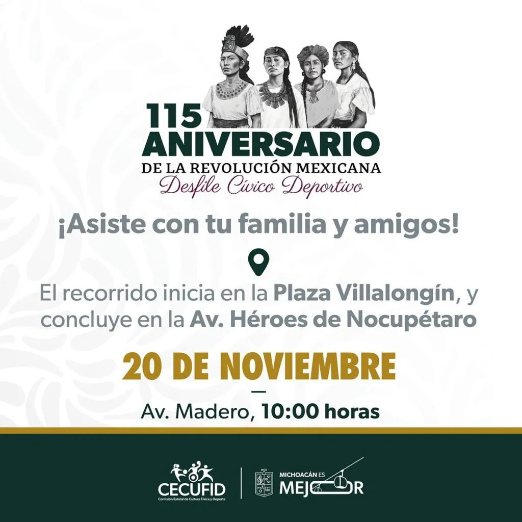 Listo desfile por el 115 Revolución Mexicana