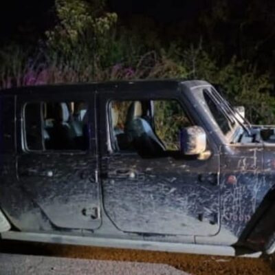 Localizan en Villa Madero explosivos y una camioneta con impactos de arma de fuego