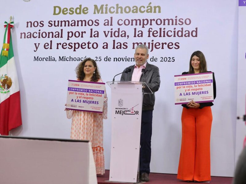 Michoacán se suma al compromiso nacional por el respeto a las mujeres: Bedolla
