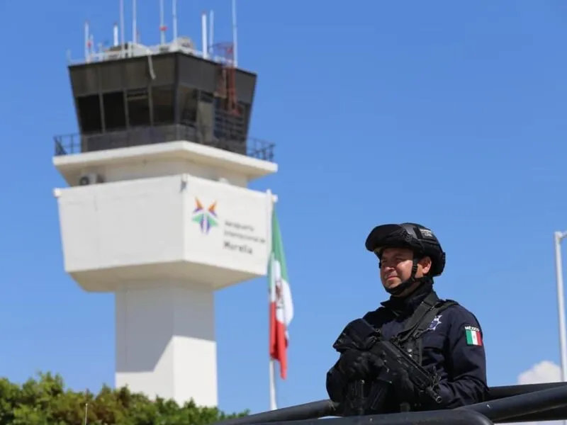 Operativo refuerza seguridad en el Aeropuerto Internacional de Morelia: SSP