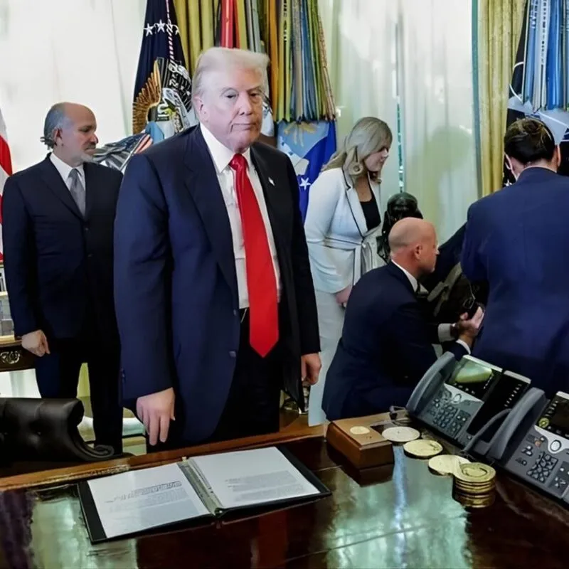 Hombre se desmaya en conferencia de Trump en La Casa Blanca