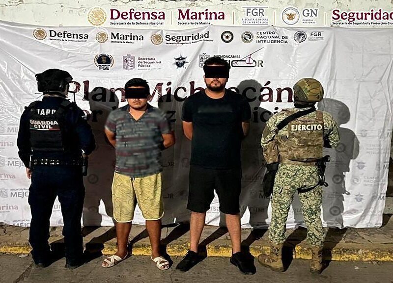 artefactos explosivos improvisados Michoacán detenciones