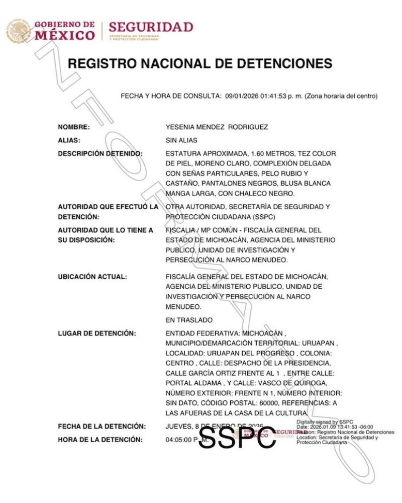 Detienen a Yesenia ‘N’, secretaria Particular de Carlos Manzo y Grecia Quiroz en Uruapan, Michoacán, por investigación del asesinato del ex alcalde 1
