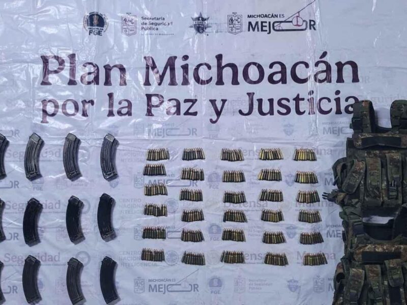 Asegurados 300 cartuchos útiles, 12 cargadores y equipo balístico en Tierra Caliente: SSP