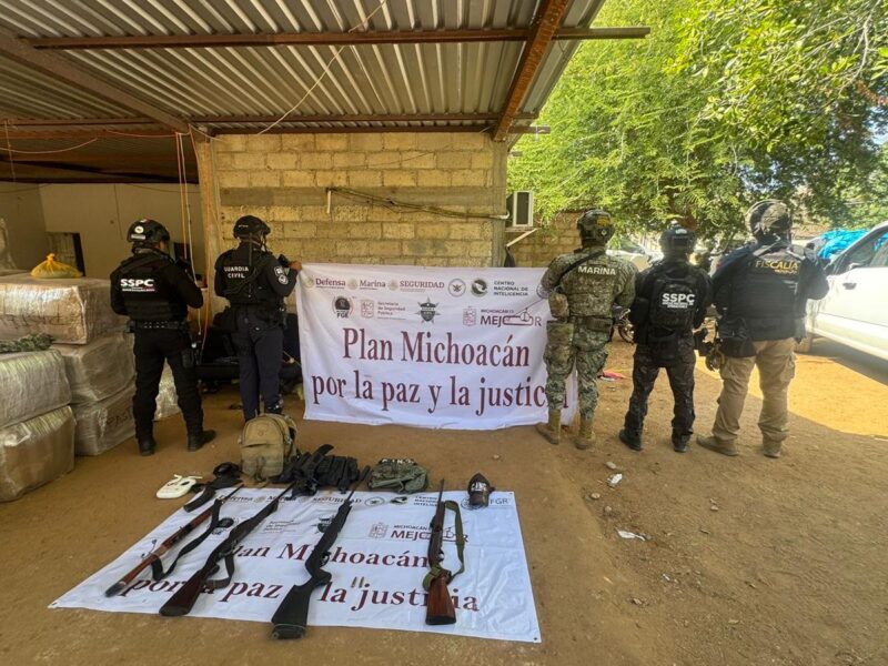 Detienen a ocho personas y aseguran narcóticos, armas, piezas arqueológicas y animales exóticos en Huetamo