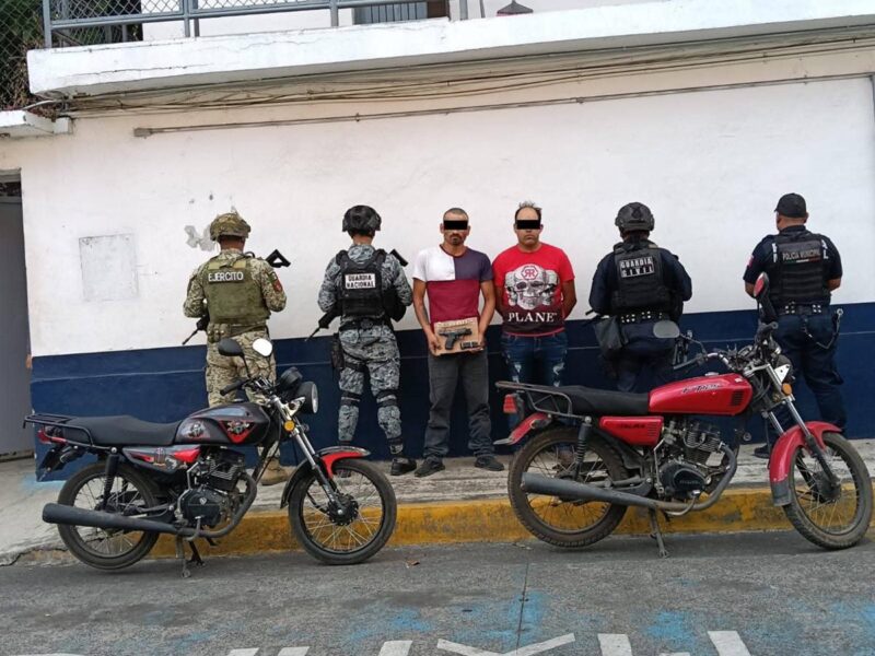 En operativo la Guardia Nacional detiene a dos sujetos en Uruapan
