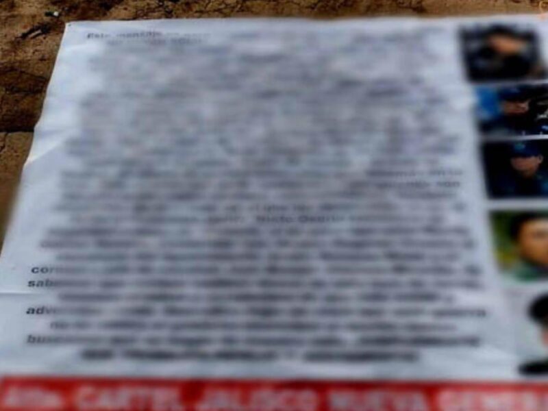 Narcomantas en Uruapan causan zozobra entre la población