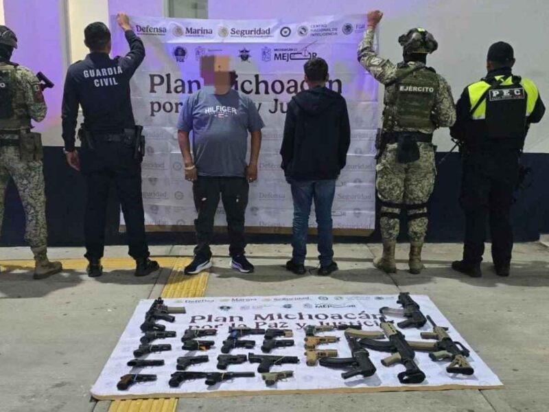Operativo sorpresa en la frontera: caen con 24 armas entre Michoacán y Guanajuato