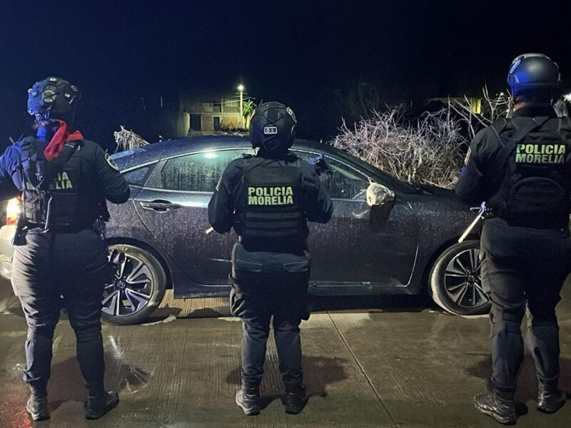 Policía Morelia recupera un vehículo con reporte de robo en Tacícuaro
