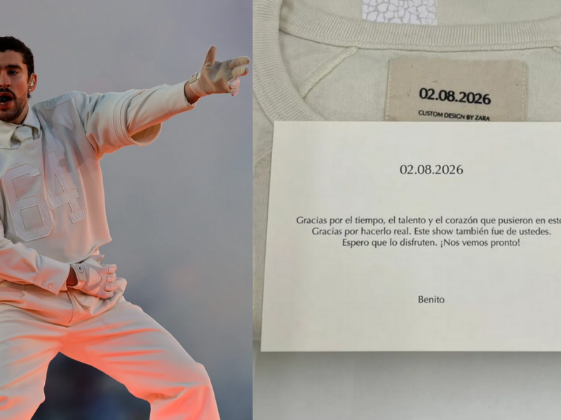 Bad Bunny agradece a empleados de Zara y deja en blanco su Instagram tras su show en el Super Bowl LX