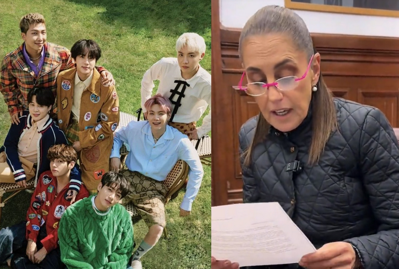 Claudia Sheinbaum lee carta del mandatario de Corea sobre BTS en TikTok