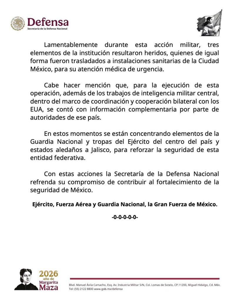 Defensa muerte dEl Mencho traslado CDMX confirmación 1