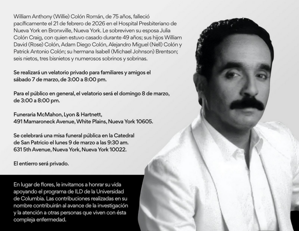 Homenaje a Willie Colón; anuncian fecha del velorio y ceremonia religiosa-1