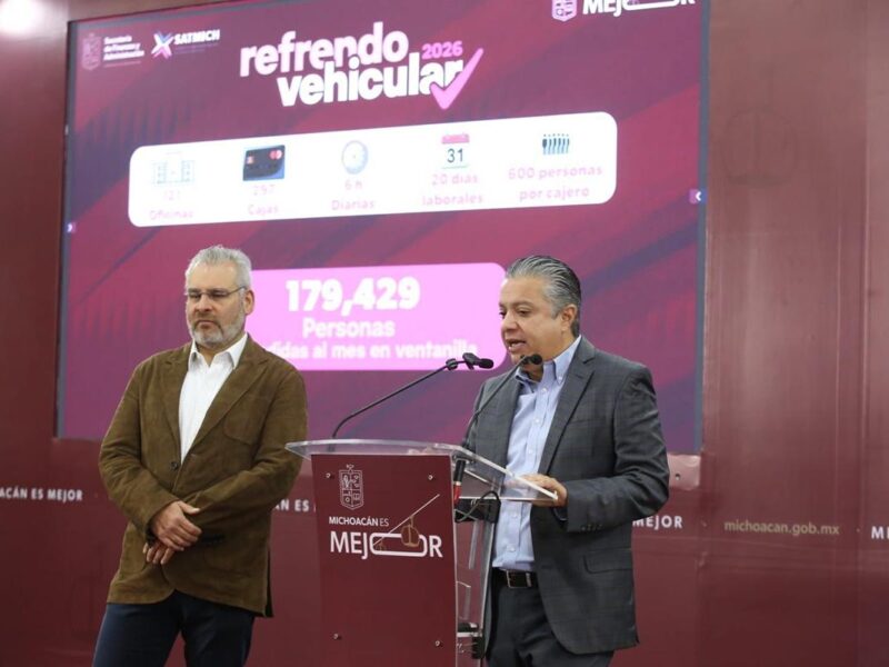 Michoacán supera meta de recaudación por refrendo vehicular con más de 712 mdp