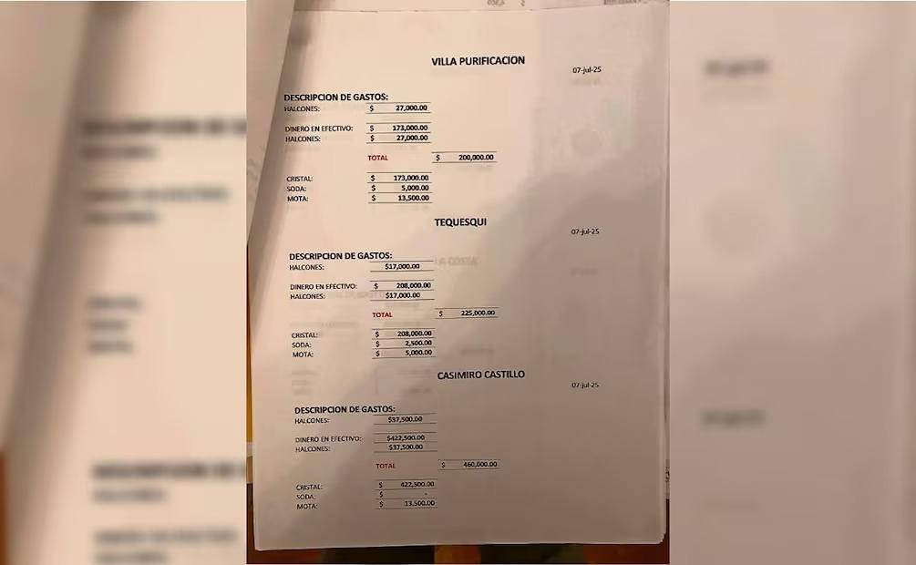 narconómina del CJNG con nombres, sueldos es exhibida