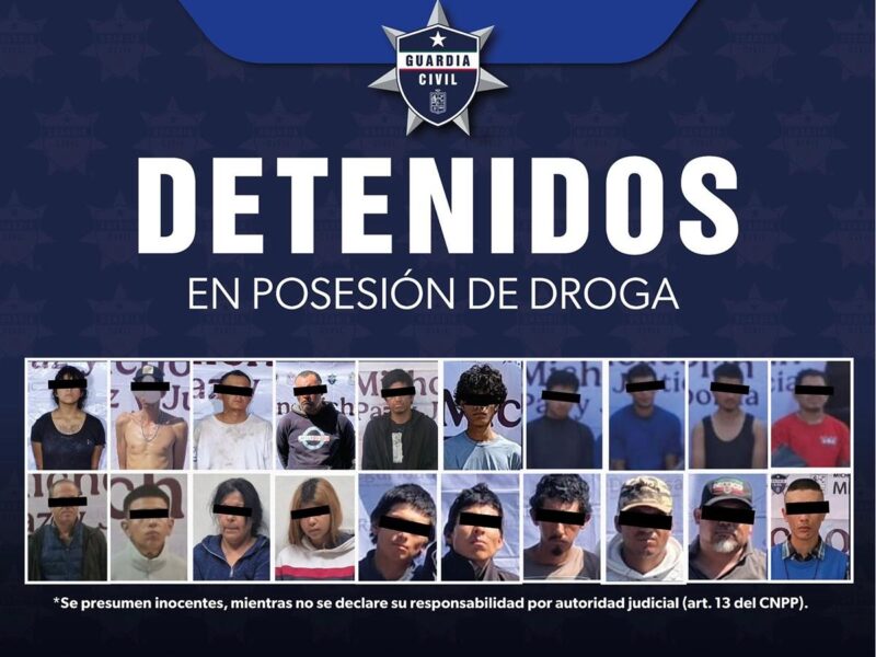 SSP detiene a 20 personas con dosis de droga en la última semana